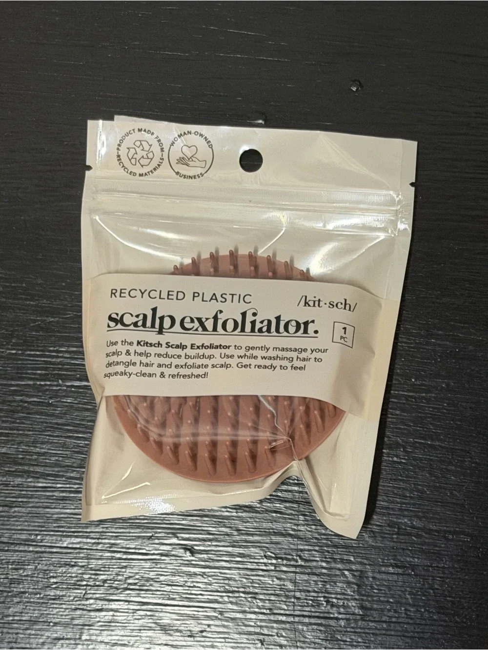 Kitsch scalp exfoliating to gently massage your scalp and help reduce buildup